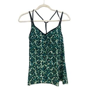 Women's Dreamsuit Slimming Control Strappy Back Tankini Top Green & Black